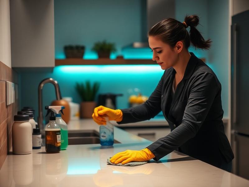 Cleaning professional at work