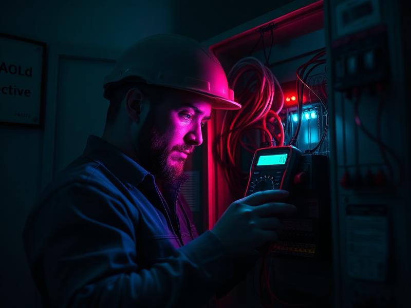 Electrical professional at work