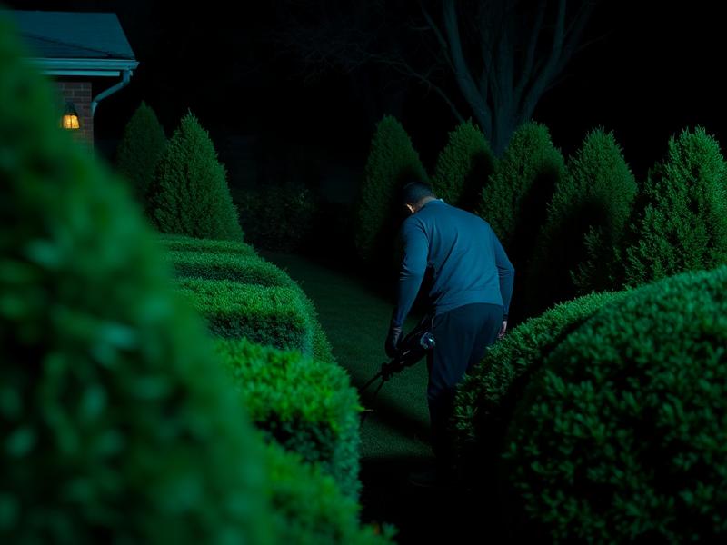 Landscaping professional at work