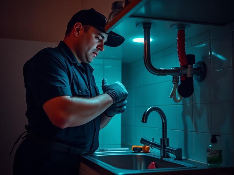 Plumbing professional at work